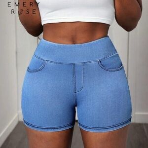 EMERY ROSE SHEIN Knitted Denim Shorts Medium